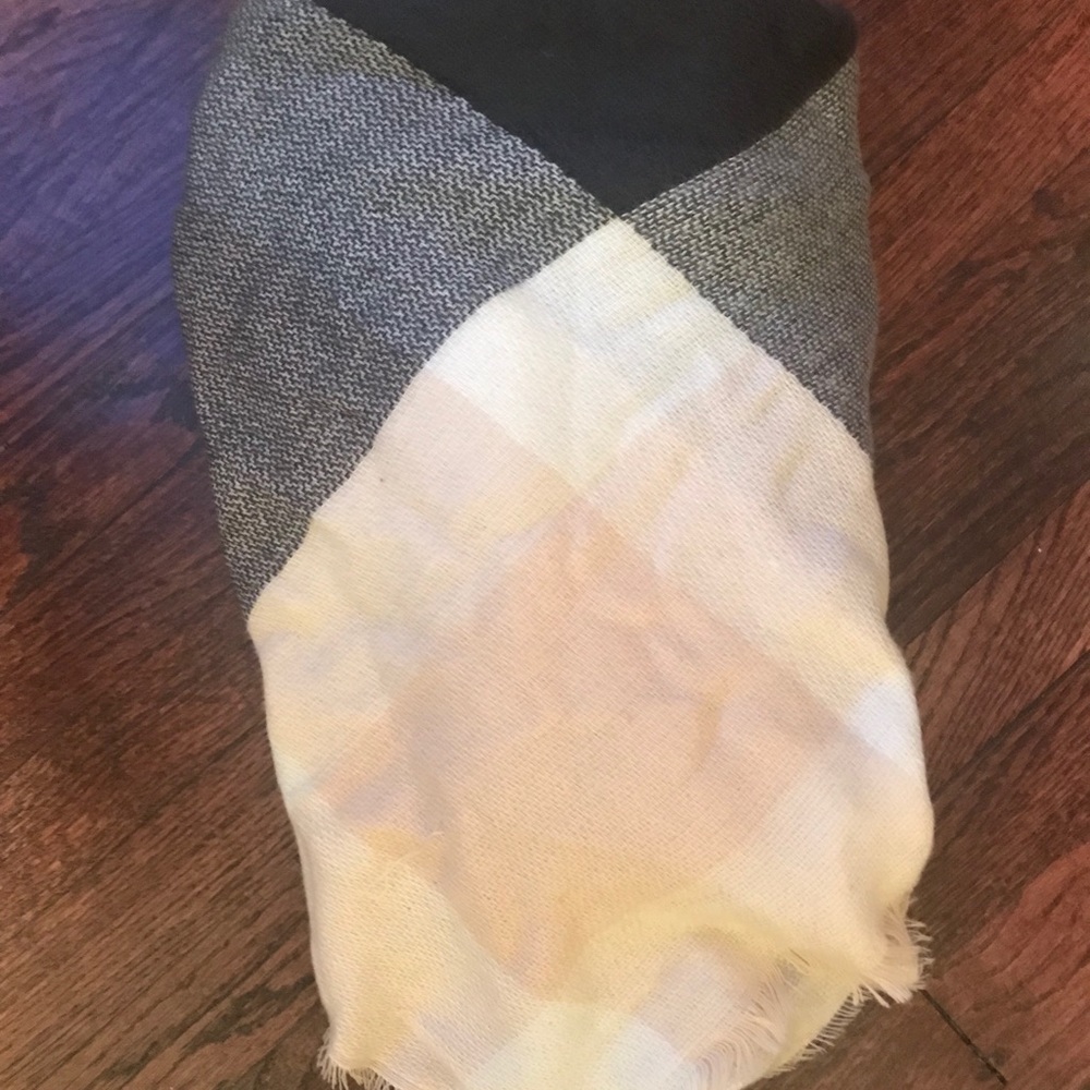 Grey blush and white blanket scarf